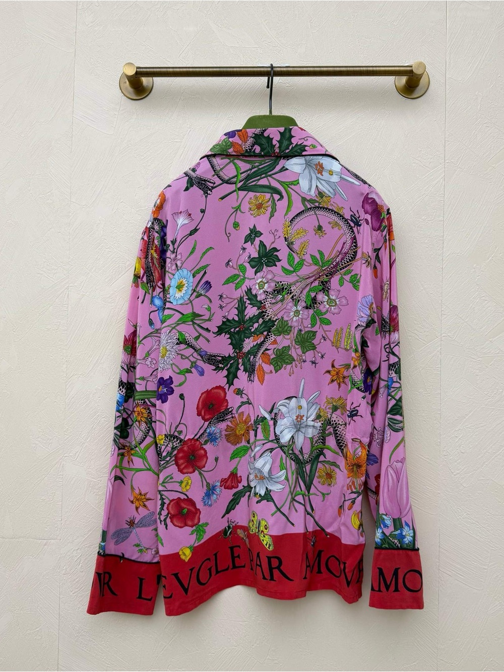🚩steal Gucci Pink Floral Drawstring Blazer with Red Hem - Picture 3 of 7